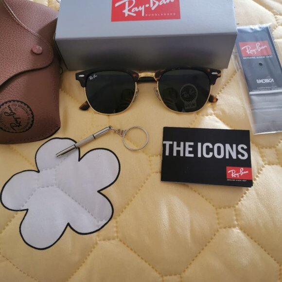 Unisex Ray Ban Clubmaster RB3016 Tortoise G-15 - Picture 6 of 8